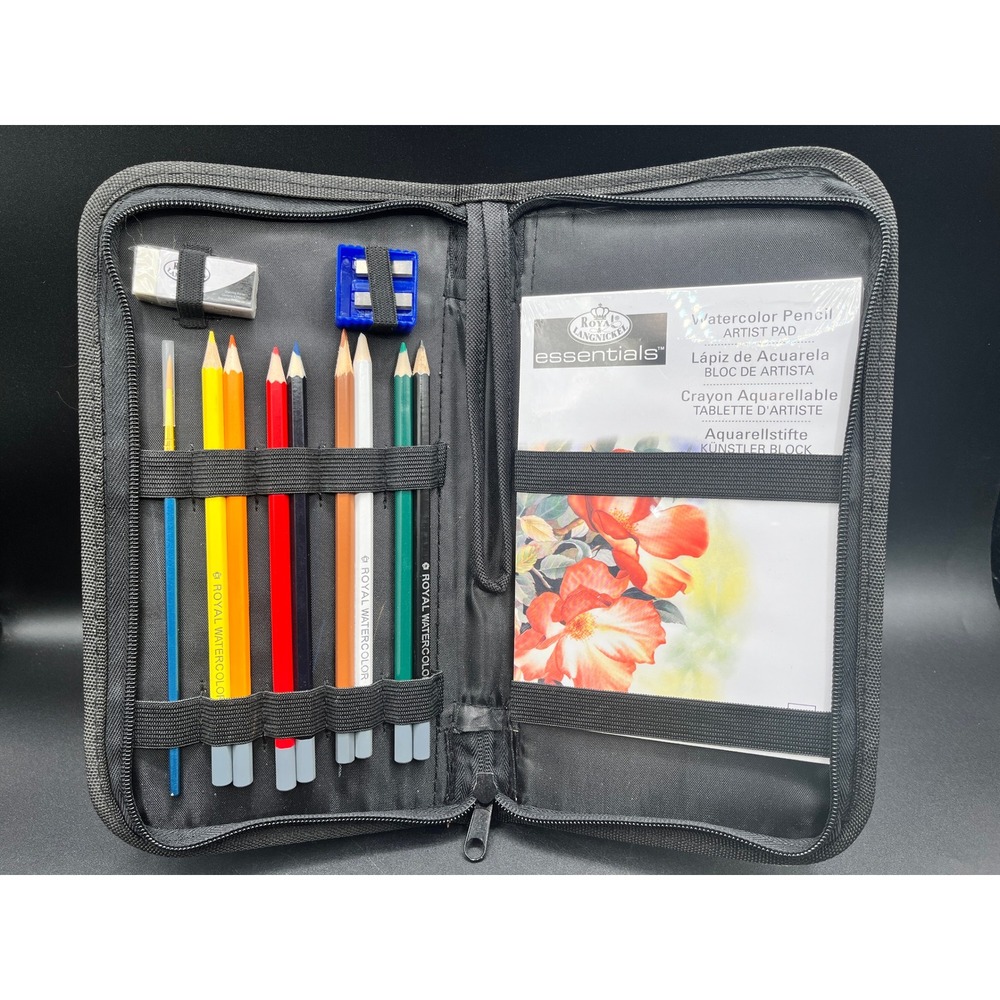 Royal Langnickel Essentials Watercolor‎ Pencil Artist Case Kit Sketch Pad